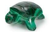 Flowery Malachite Turtle Carving - DR Congo #349298-1